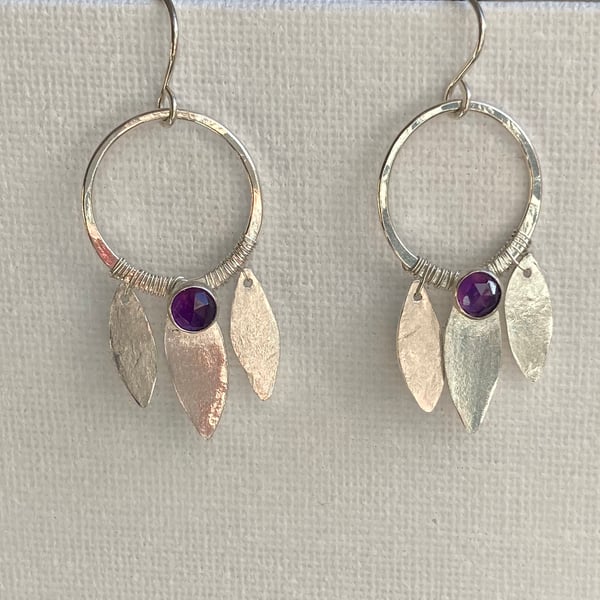 Amethyst Hoop Earrings