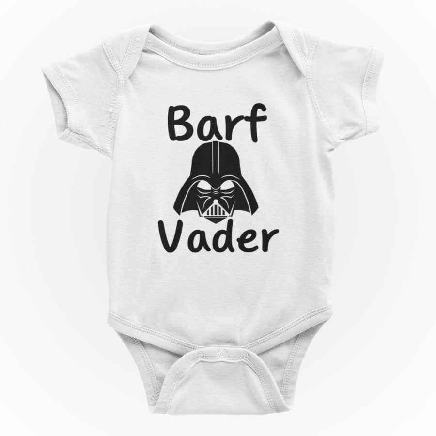 Funny Rude Novelty Shortsleeve Baby Grow- BARF VADER