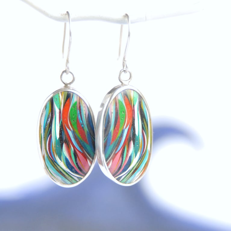 Puerto Rican surfite earrings - oval