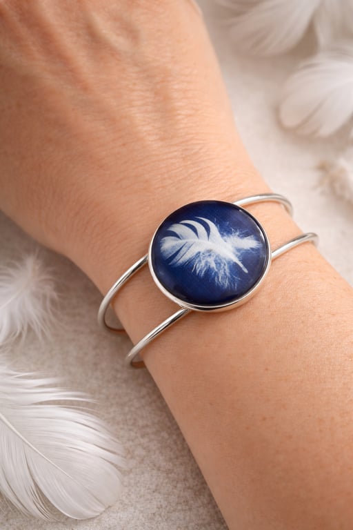 Feather Cyanotype Bracelet