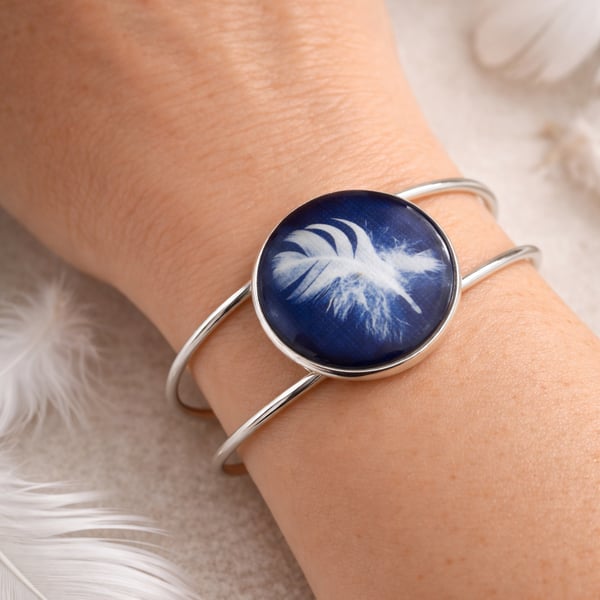 Feather Cyanotype Bracelet