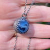 Blue swirl marble pendant