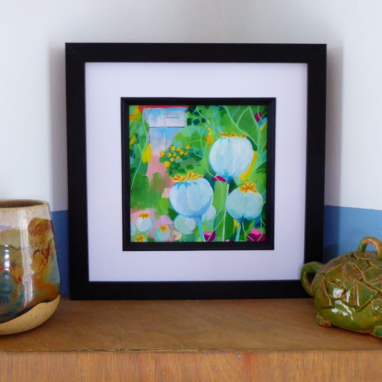 Painting - Original garden painting framed