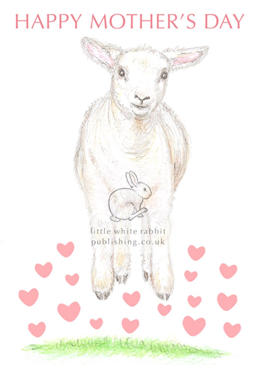 Lamb Jumping - Mother's Day Card