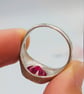 Textured Sterling Silver Ruby Signet Ring - July Birthstone - Size Q - Image 10