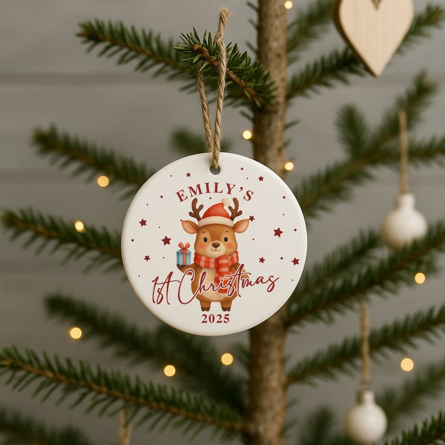 Personalised Baby’s 1st Christmas Bauble – Custom Name Christmas Tree Ornament
