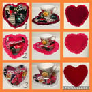 Love Heart Coaster Tea or Coffee Pot Placemat Patchwork Fabric 