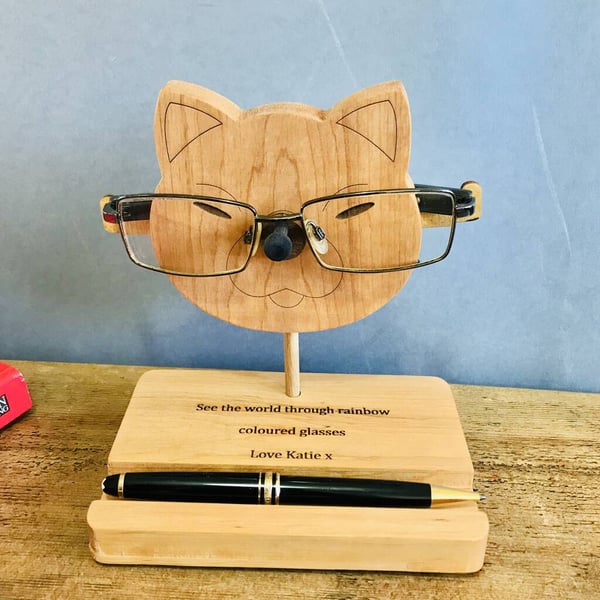 Handcrafted Cat Spectacles Holder