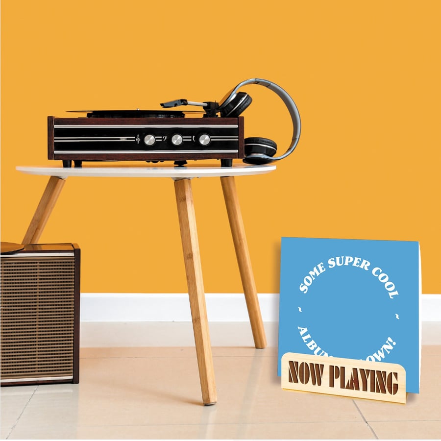 Now Playing Stand For Vinyl Records Vintage Retro Aesthetic, Turntable LP Store
