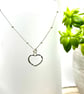Small Sterling Silver Hammer Finished Heart Pendant Necklace - Image 3