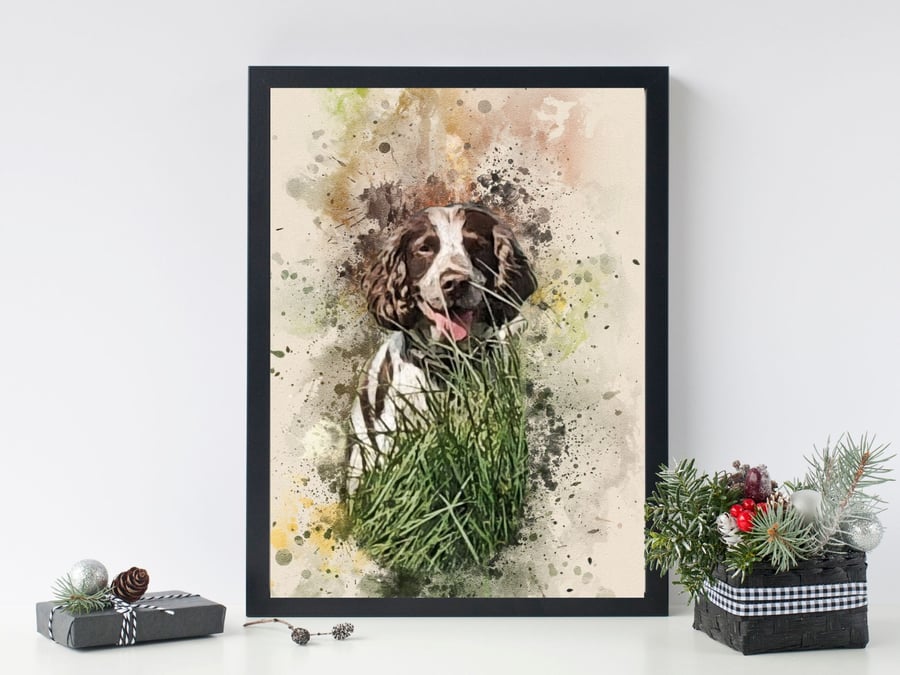 Dog Pet Portrait from Photo, Custom Picture to Painting, Dog Portrait, Pet Memor