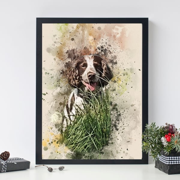 Dog Pet Portrait from Photo, Custom Picture to Painting, Dog Portrait, Pet Memor