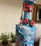 The Masquerade Lady Handcrafted Altered Bottle Art Mixed Media Roses & Pearls  - Image 4