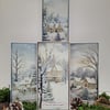 Set of 4 Festive Greetings Cards - Non Religious Christmas Cards