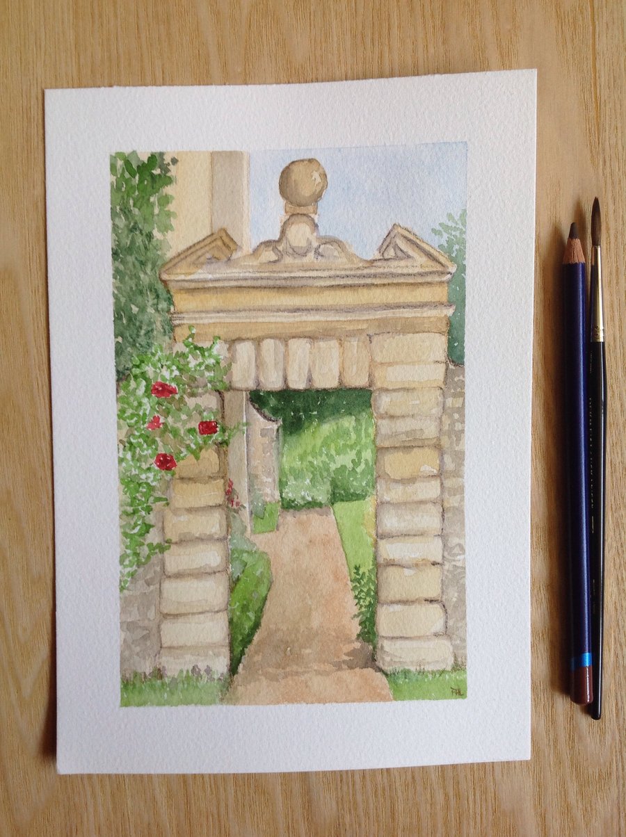 Original watercolour 'In The Gardens Of The Big House'