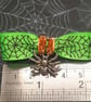 Green Spider Web Hair Bow: Silver Spider Charm Barrette - Image 7