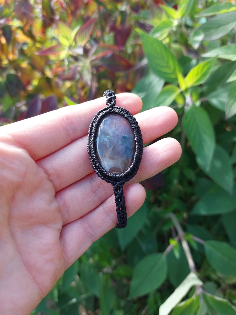 Moss Agate Macrame Bracelet 