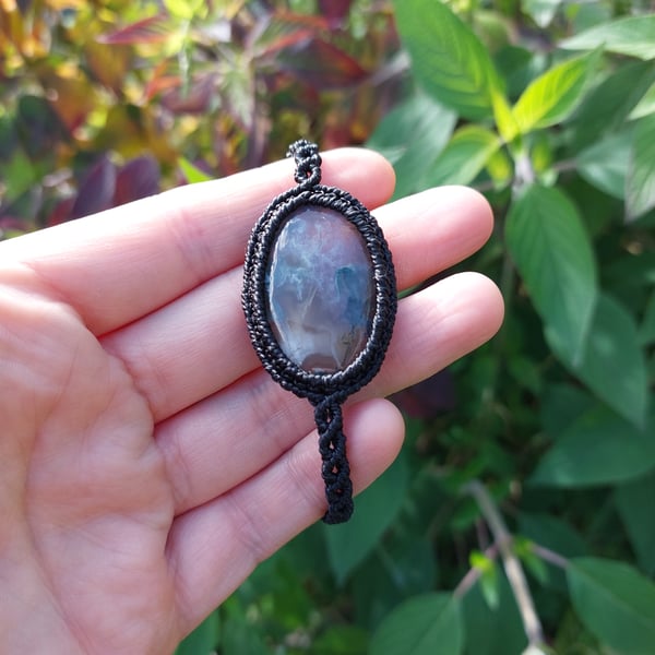 Moss Agate Macrame Bracelet 