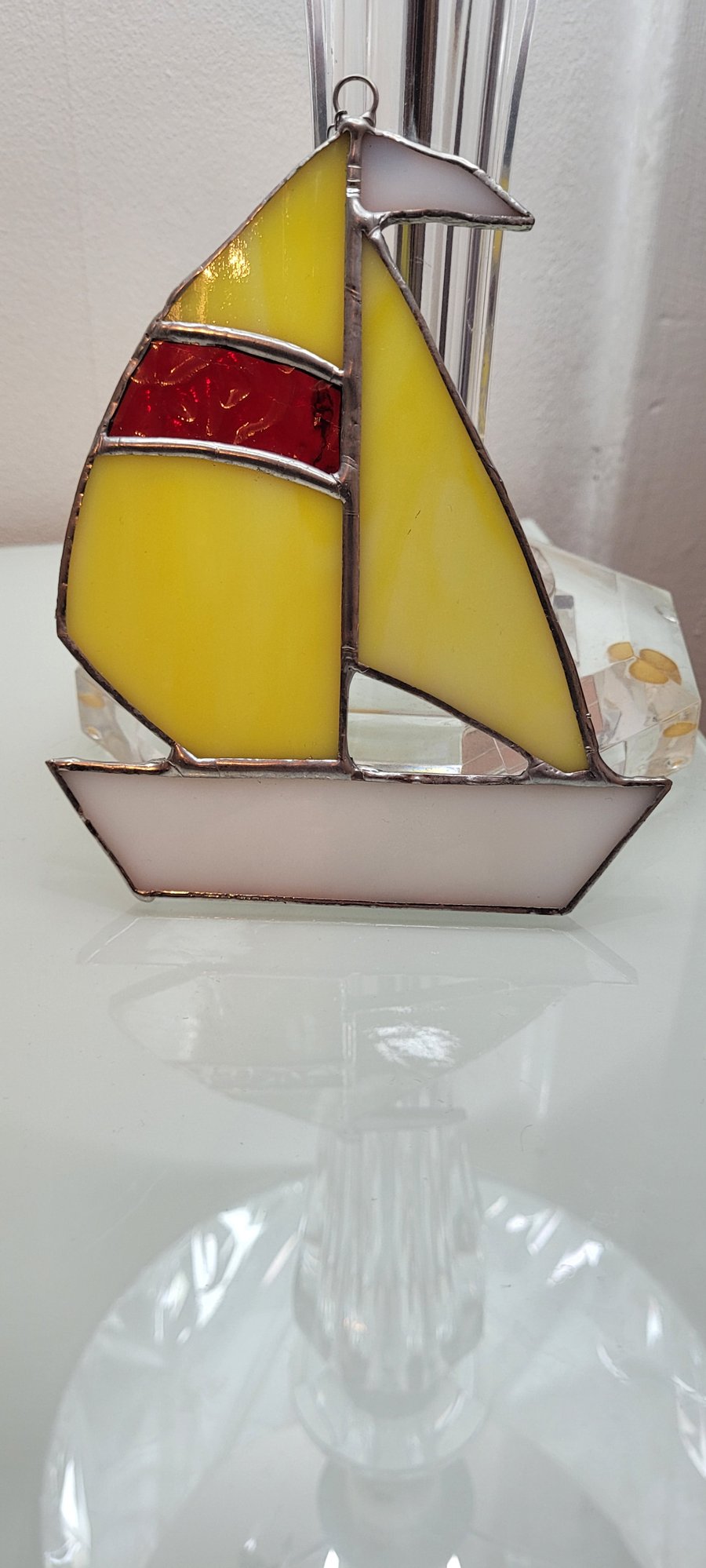 Stained glass sailing boat