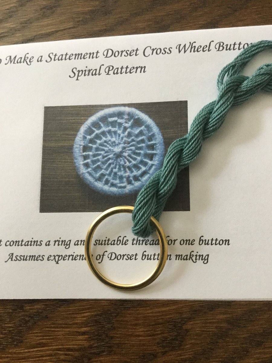 Kit to Make a Statement Dorset Button, Spiral Design, Sea Green