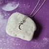 Small Crescent Moon Necklace, Recycled Sterling Silver, Half Moon Pendant