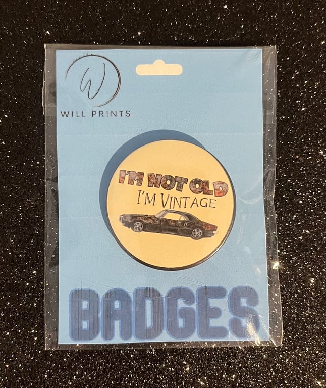 I'm Vintage printed Badge 45mm