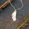Silver Feather Pendant, Personalised, Nature Inspired Necklace
