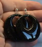 Black Circle Hoop Earrings - Image 4