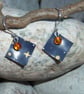 Summer seconds upcycled tin earrings with amber stone and sterling silve - Image 4