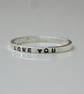 Personalised Ring, Silver stacking ring, 2mm Hand Stamped Band - Image 5