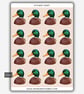 Funny Vinyl Sticker Sheet For Adults - Mallard Duck