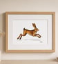 Hare wall art - British wildlife print