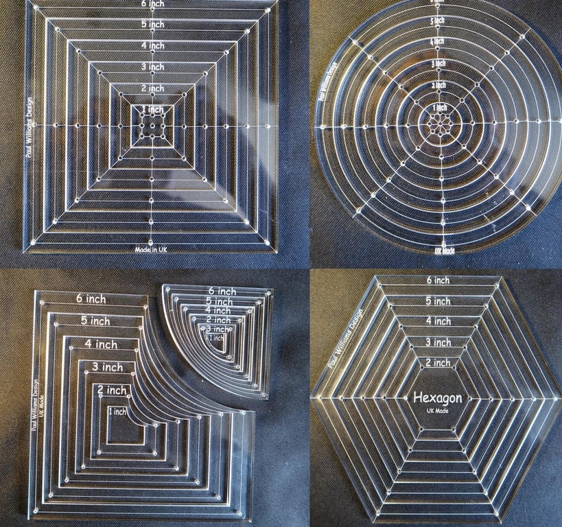 Quilting templates, 6 inch nesting, 5 templates in 1, multiple designs,