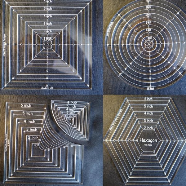 Quilting templates, 6 inch nesting, 5 templates in 1, multiple designs,