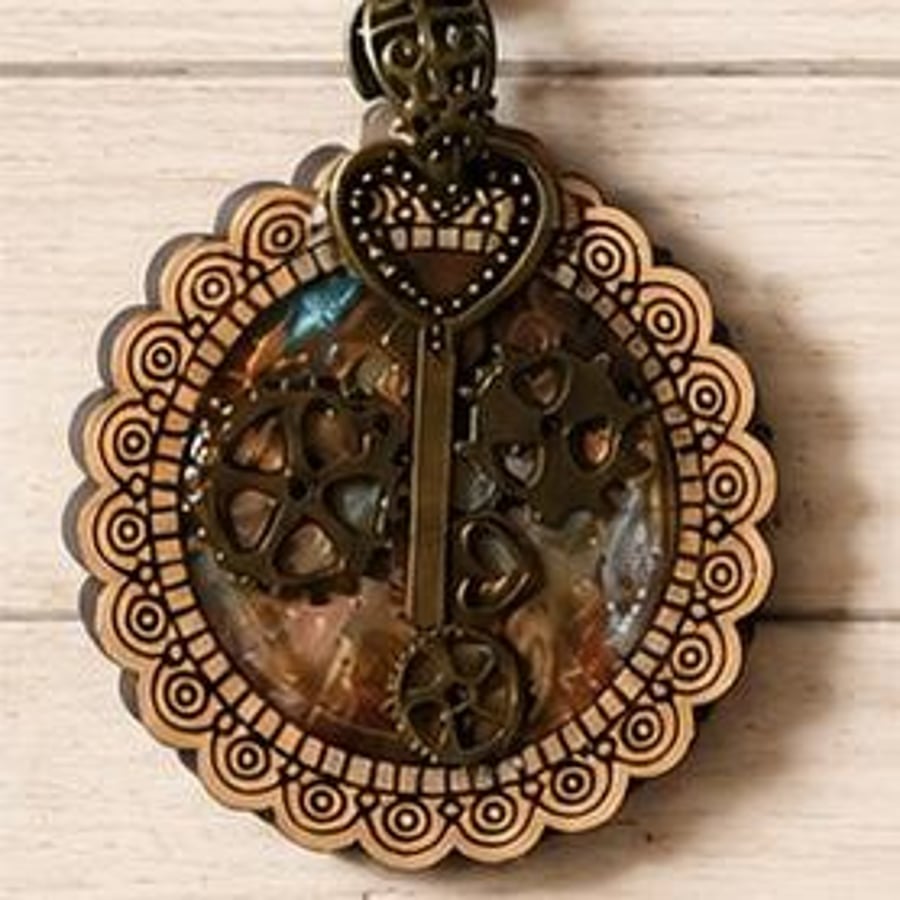 Steampunk Pendant  Necklace 