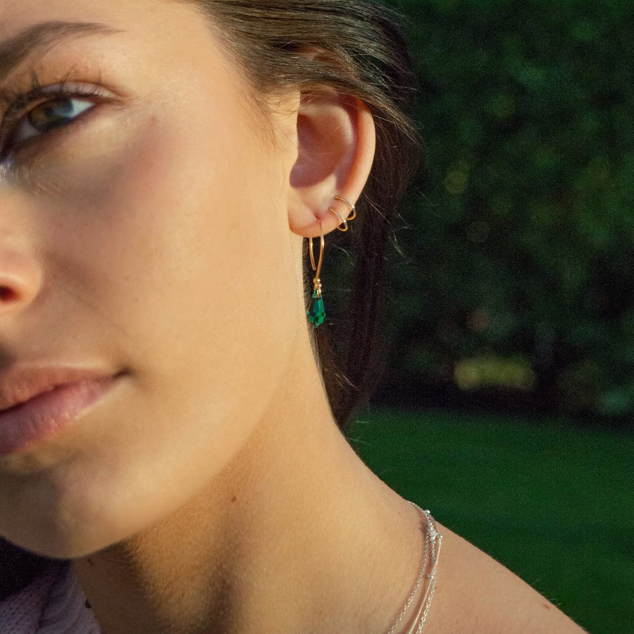 'EMERALD' CRYSTAL DROP EARRINGS