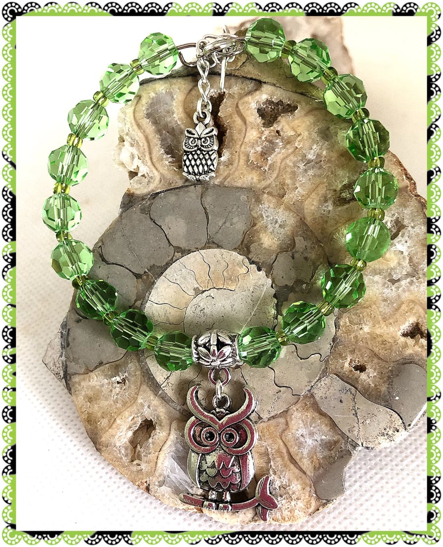 SALE OOAK Owl bangle style bracelet 