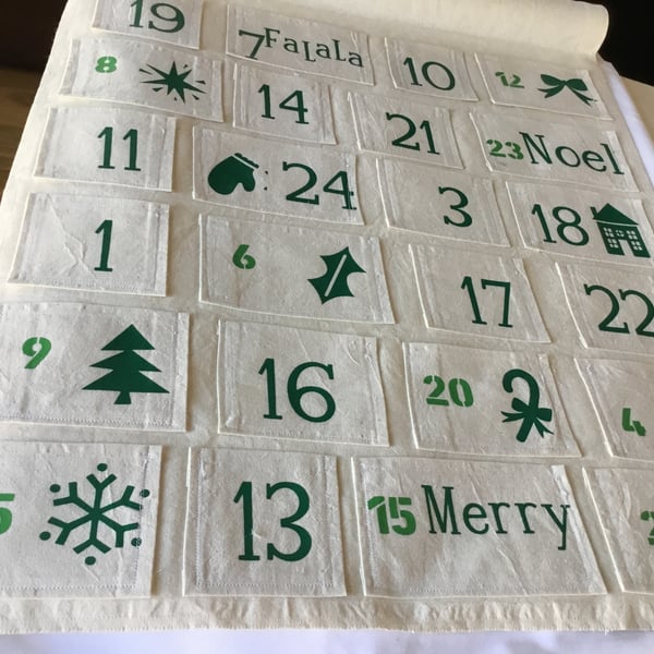 Handmade Advent calendar. 24 pocket Advent calendar. CC524