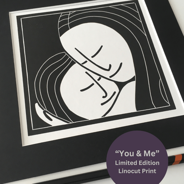 Lino Print - "You & Me"
