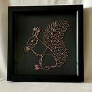 Sarah or Chester Squiggle - Framed Red Squirrel Wire Art