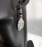 Silver,  Jasper and agate feather earrings - Image 3