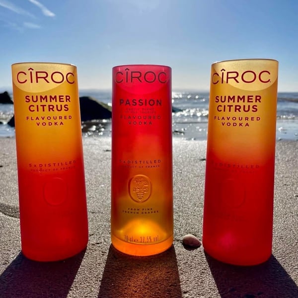 Upcycled Ciroc Vodka Bottle Glass: Handmade Eco-Friendly Barware