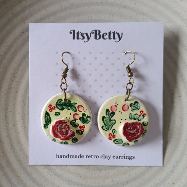 Ditsy rose earrings 