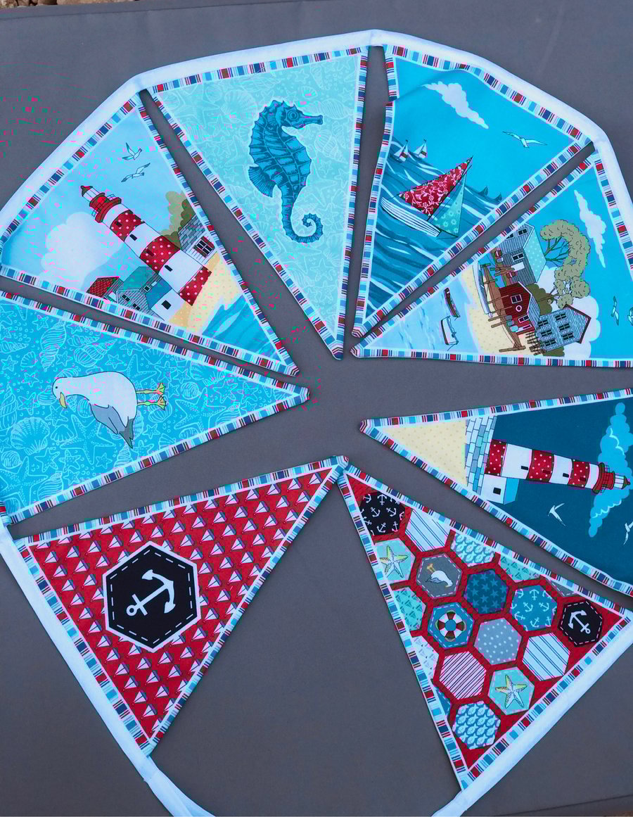 Seaside Beach Theme Bunting 8 Large Flag Length 