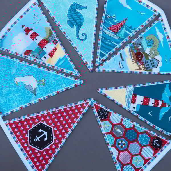 Seaside Beach Theme Bunting 8 Large Flag Length 