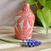 Small flamingo pink flower bud vase