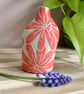 Small flamingo pink flower bud vase