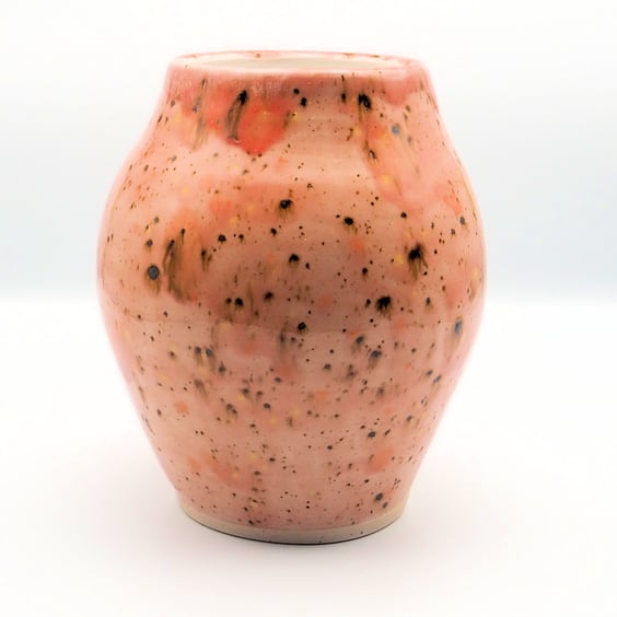 Pink vase, handmade pottery