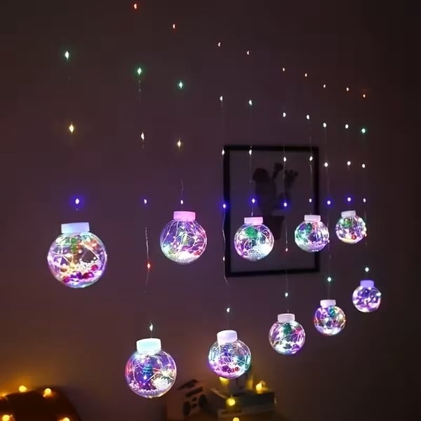 Christmas LED String Lights with Santa, Reindeer, and Snowman
