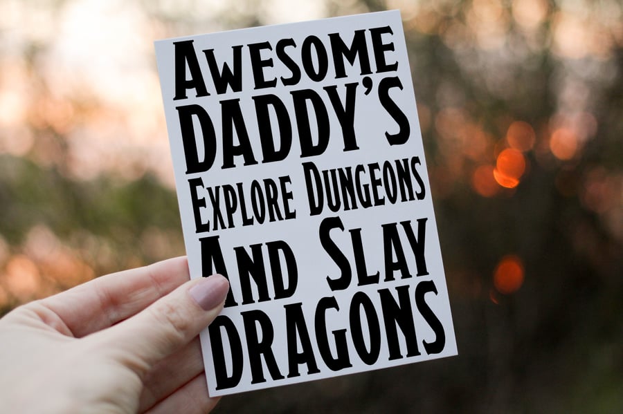 Awesome Daddy's Dungeons and Dragons Birthday Card, Card for Daddy, Daddy Card